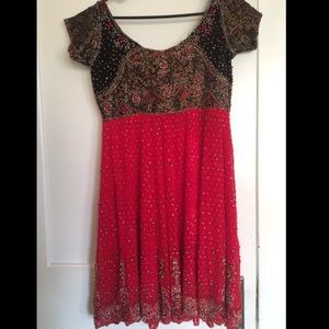 Short Indian Anarkali Salwar Kameez dress